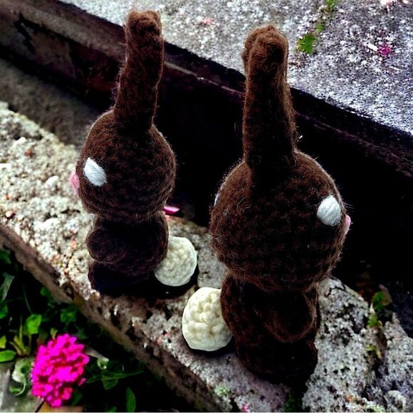 Jason’s Creations l Hand-crocheted l Chocolate Brown Bunny l Amigurumi l 6” New - Picture 11 of 11